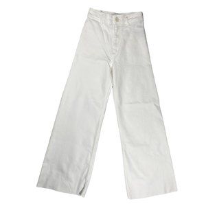 Zara The Marine Straight Off White Jeans Slim Fit Relaxed Leg High Rise  Size 2